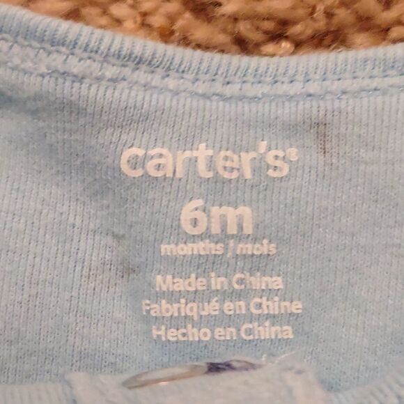 Carter's onesie infant size 6 months‎ pelican applique navy blue nautical print - Picture 4 of 5